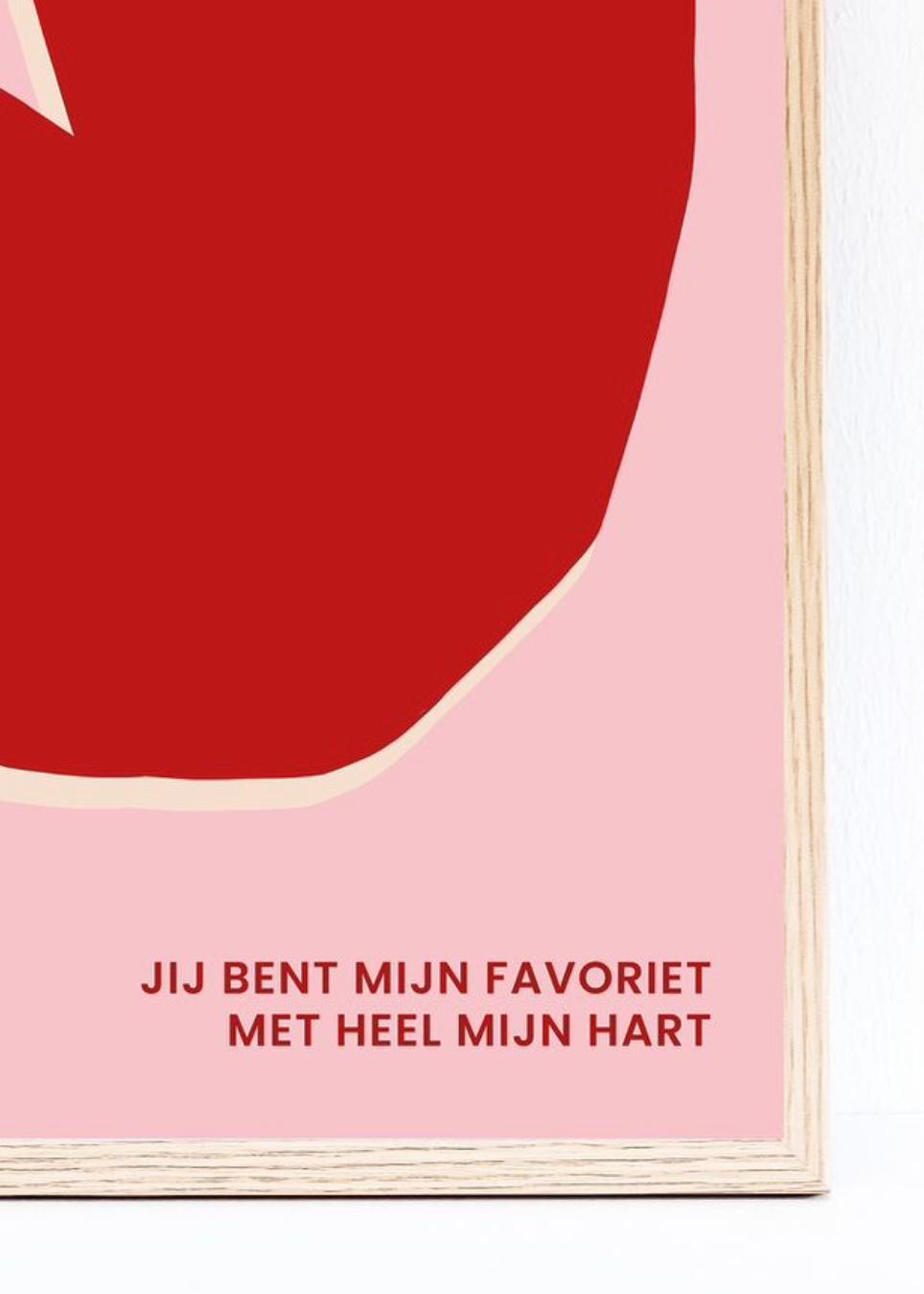 Poster Favoriet - Roze, rood